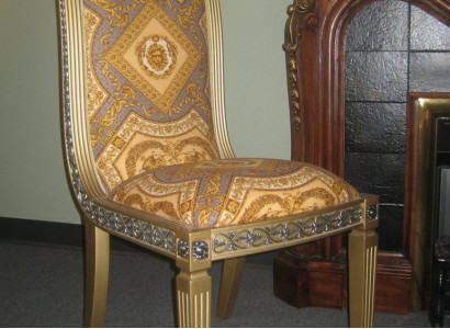 Dining room Chair 1 Seater Armchair Wood Luxury Class Baroque Rococo Furniture